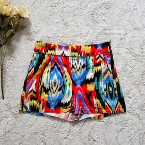 ✨️CL Silence Noise Cotton Rainbow Tribal Print High Waist Shorts Size 2